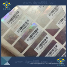 Hologram Label with Barcode Number